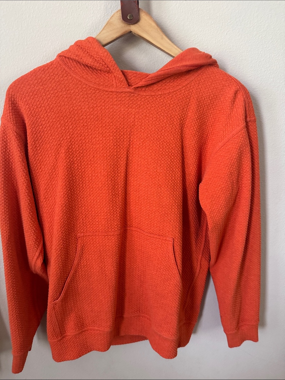 lululemon athletica Women’s Orange Waffle-Knit Crewneck Hoodie